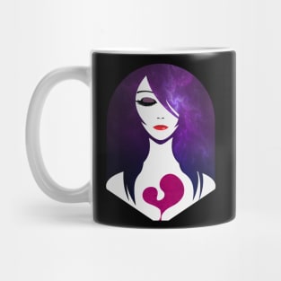 Heart of the Night Woman Fantasy Illustration Mug